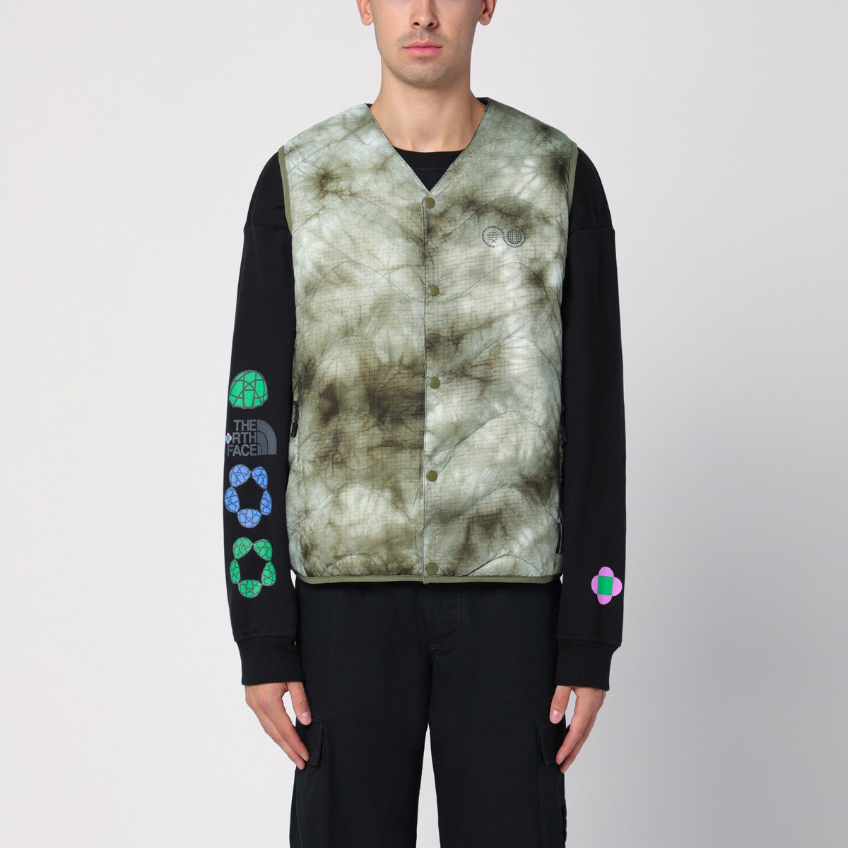 Purple Mountain Observatory Camouflage quilted nylon waistcoat