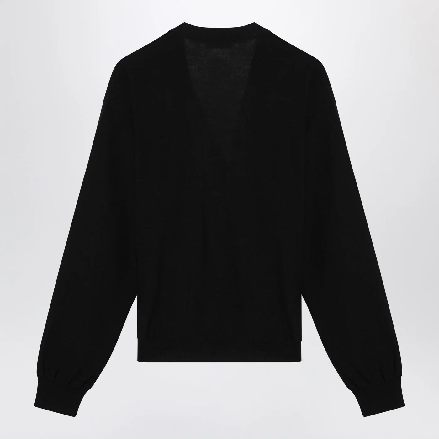 LEMAIRE Black asymmetric wool-blend cardigan