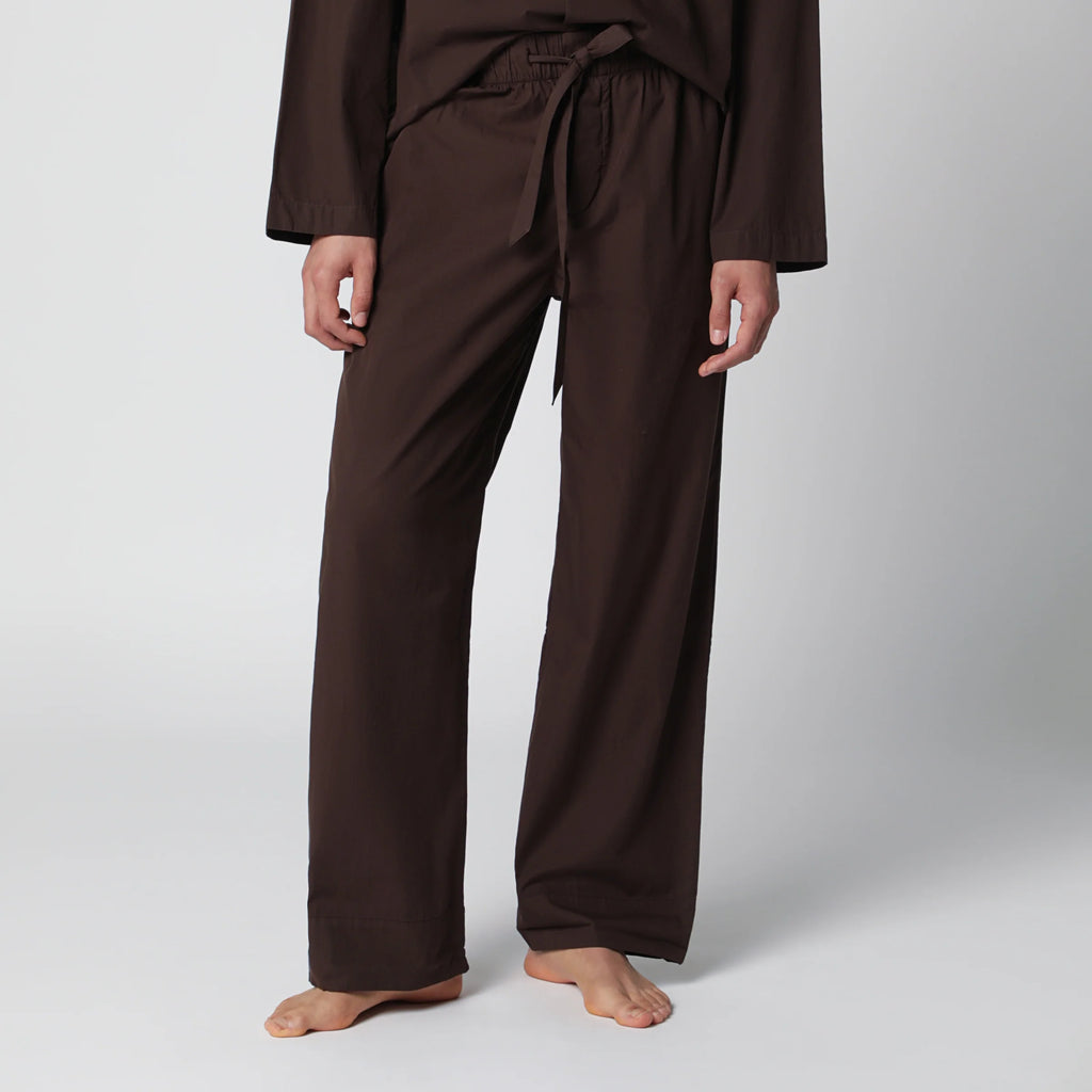 Tekla Brown cotton pajama trousers