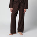 Tekla Brown cotton pajama trousers