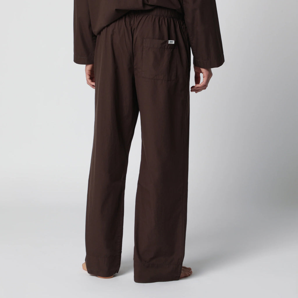 Tekla Brown cotton pajama trousers
