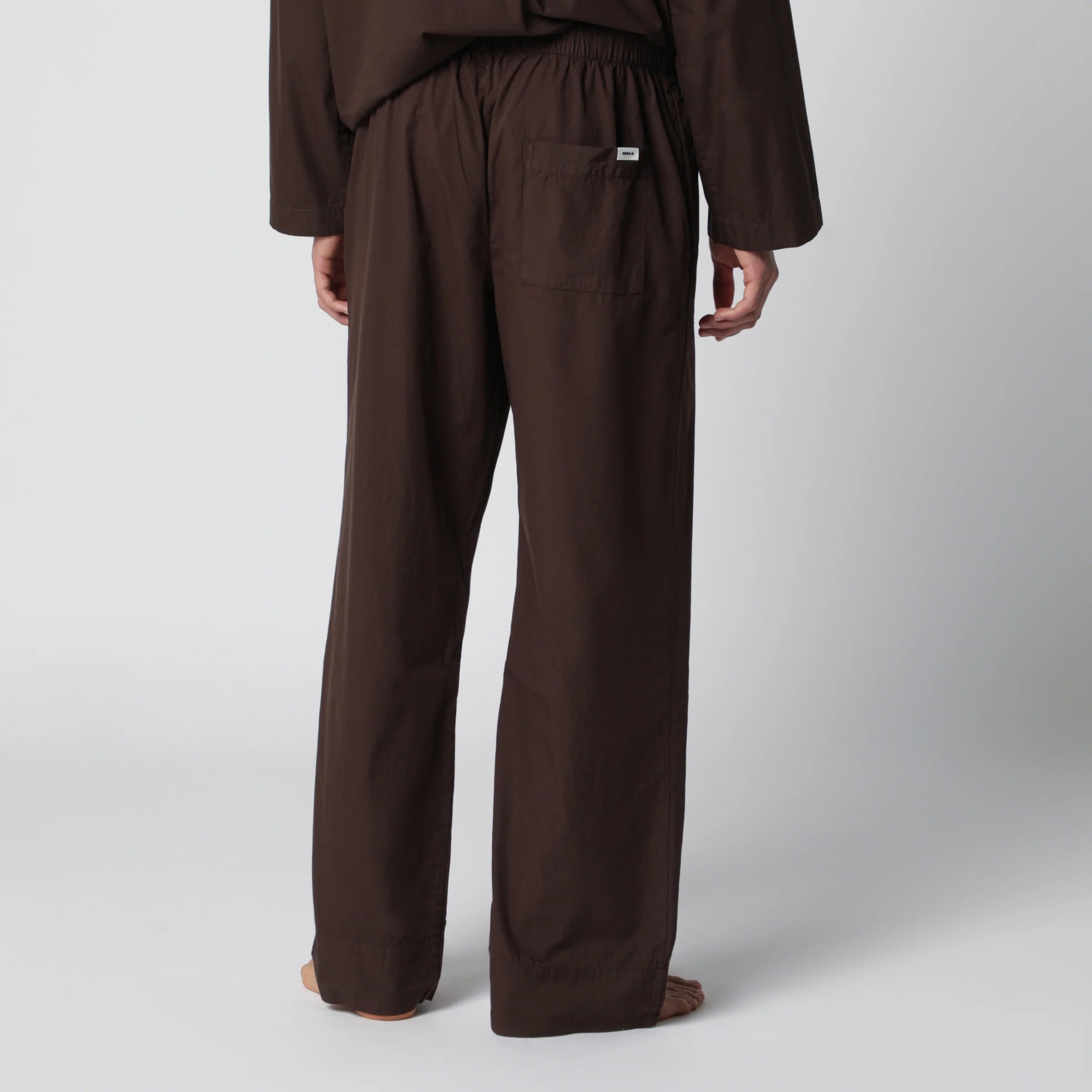 Tekla Brown cotton pajama trousers