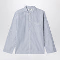 Tekla White/light blue striped pajama shirt