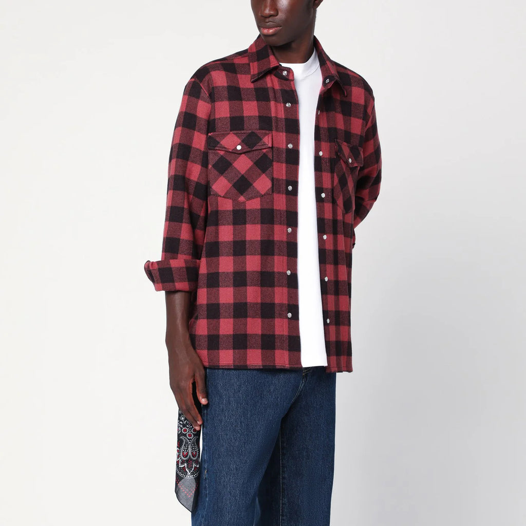 Destin Antique pink plaid wool shirt