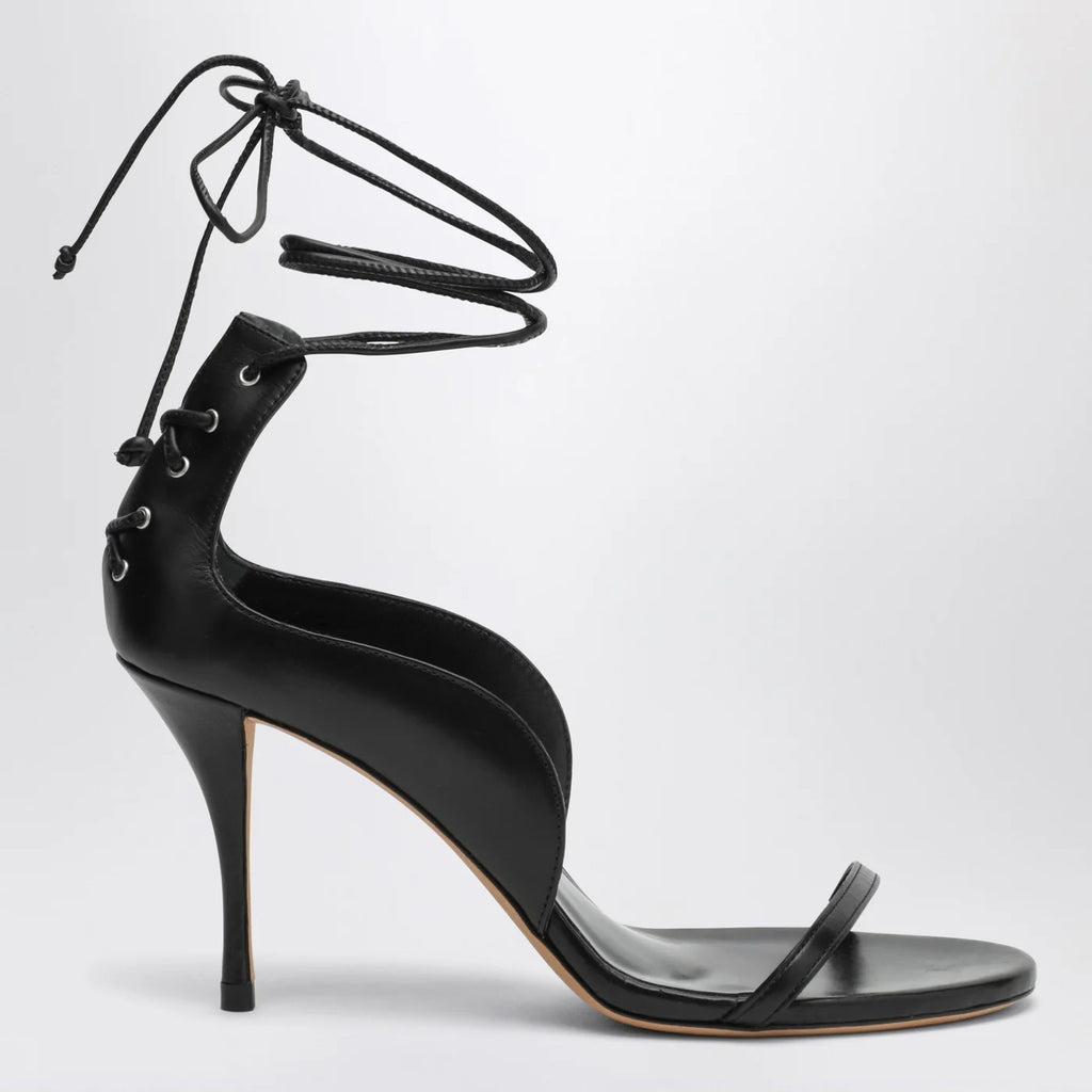 Jude Issa black leather sandals