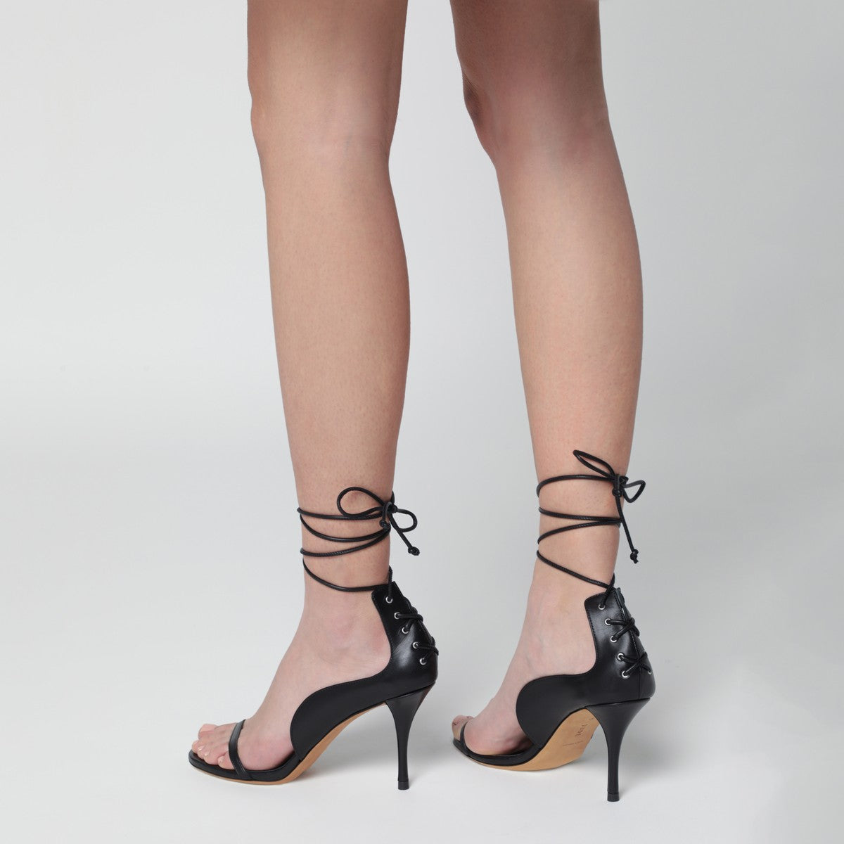 Jude Issa black leather sandals
