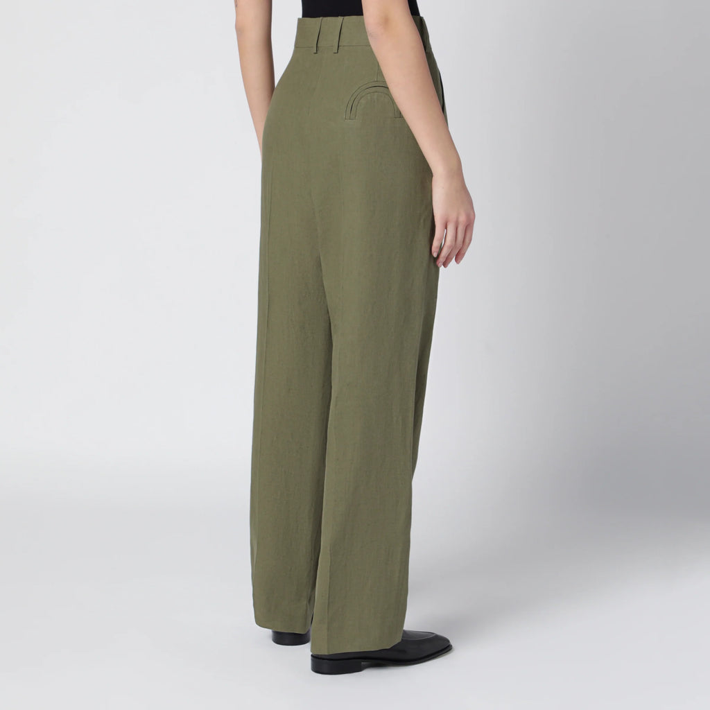 Blazé Milano Fox green trousers in linen