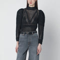 ISABEL MARANT Dahara black openwork knit top