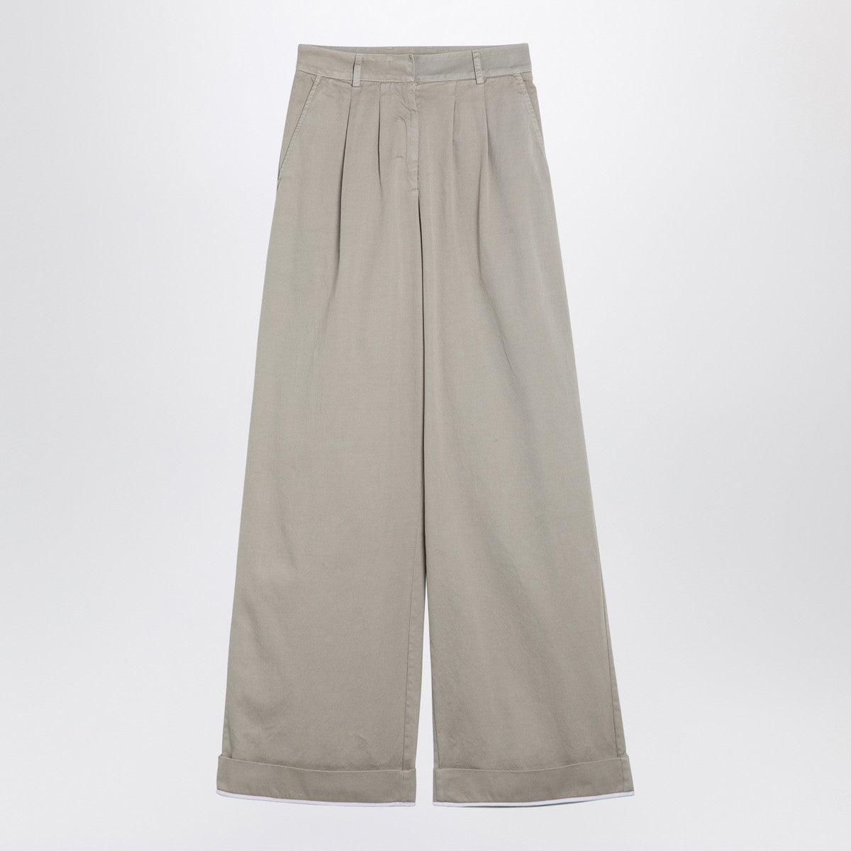 Palm Angels Beige cotton wide trousers