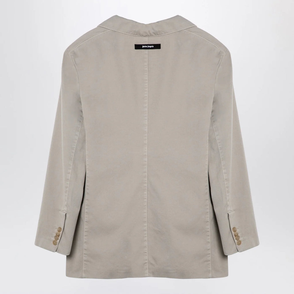 Palm Angels Beige double-breasted cotton jacket