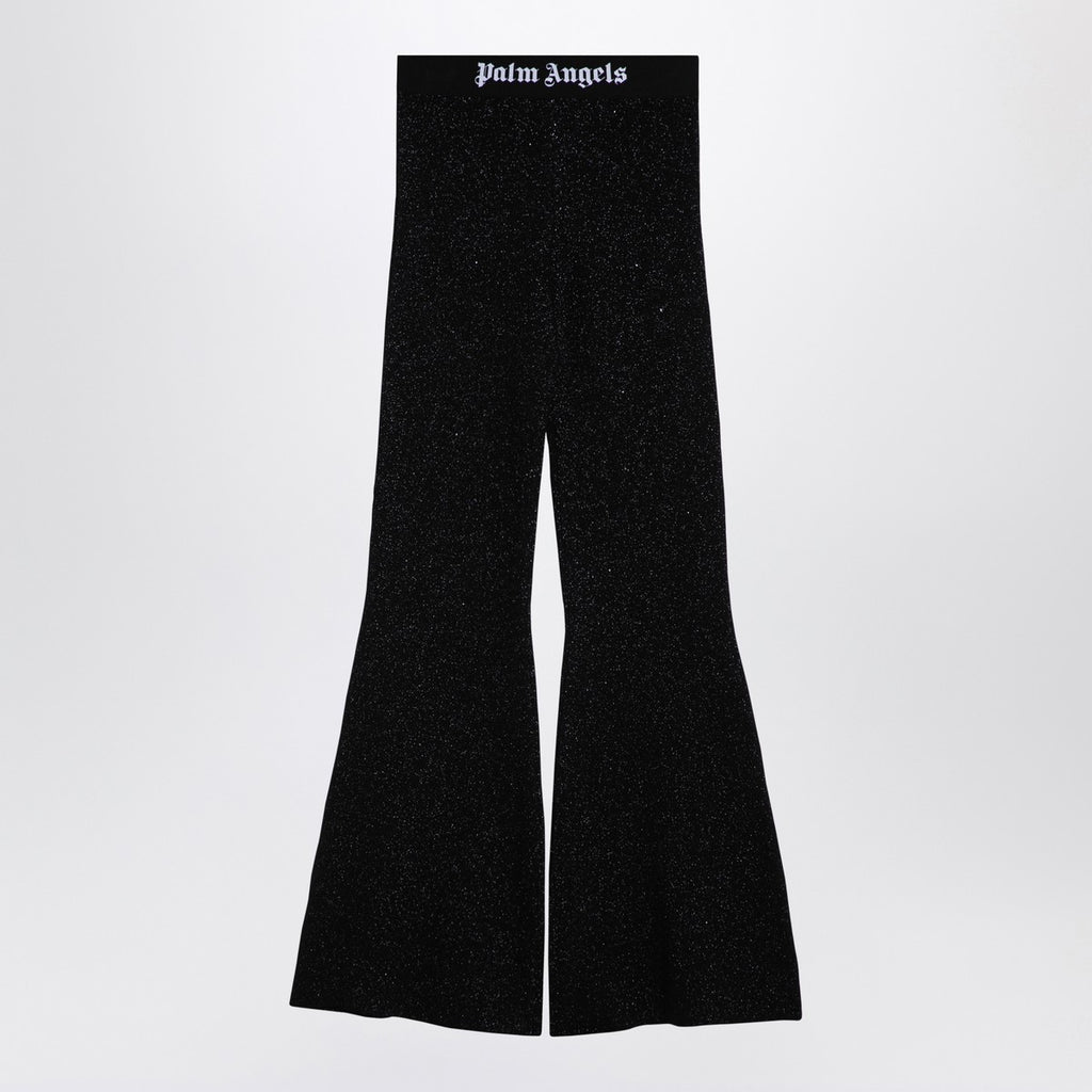 Palm Angels Black lurex viscose blend trousers