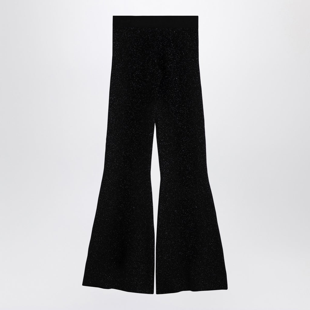 Palm Angels Black lurex viscose blend trousers