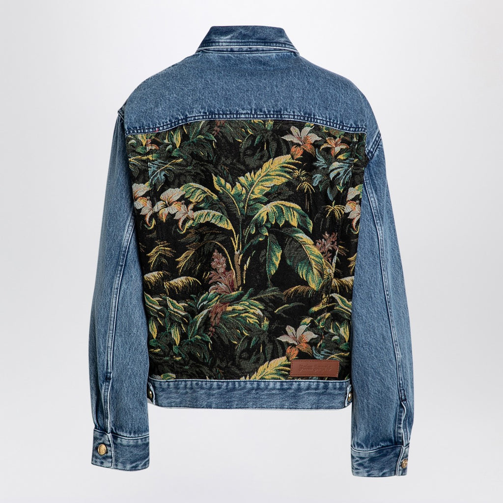 Palm Angels Denim jacket with jungle insert