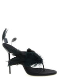Paris Texas Lidia Feather Thong Mules