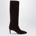 Paris Texas Chocolate suede pointed-toe boots