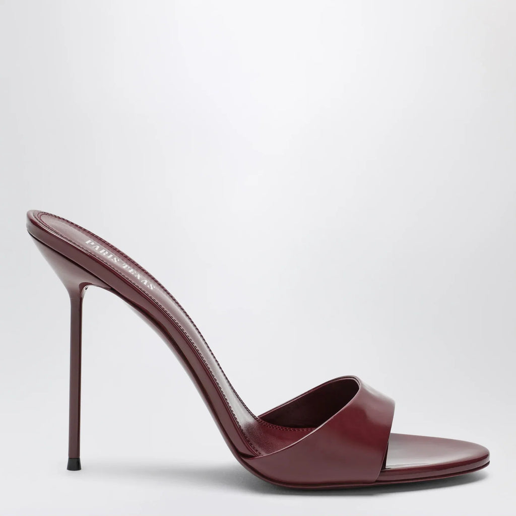 Paris Texas Lidia mules in amarena patent leather