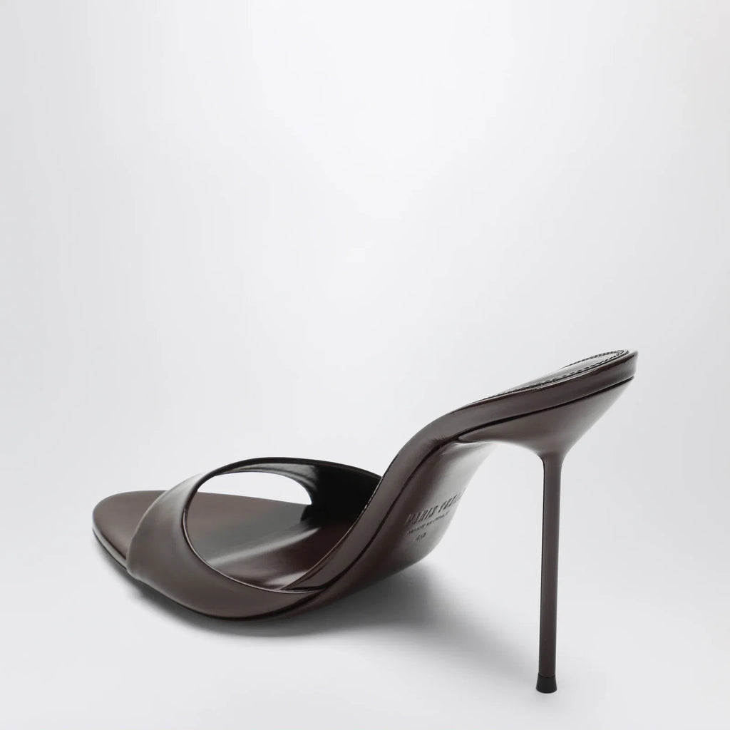 Paris Texas Lidia mules in ebony patent leather