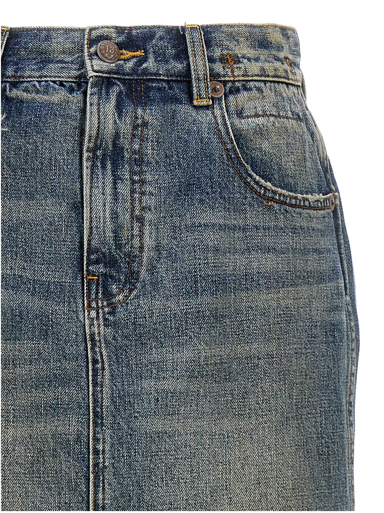 R13 Devon Side Slit Skirt