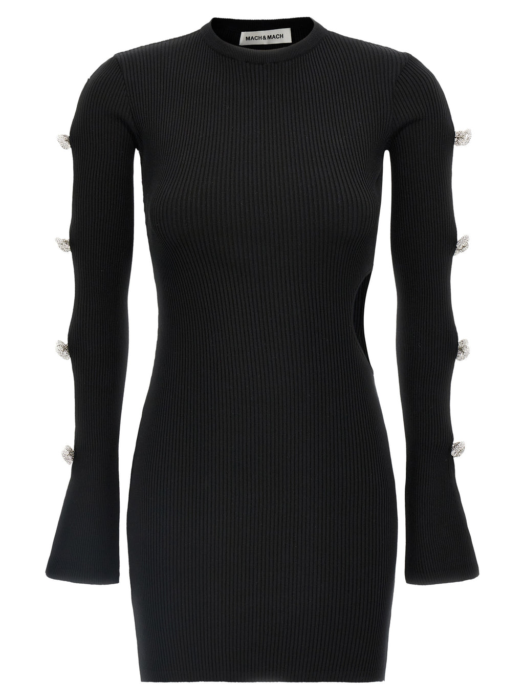 Mach & Mach Cut-out Crystal Bow Dress
