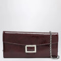 ROGER VIVIER Belle Vivier dark violet patent leather wallet with chain