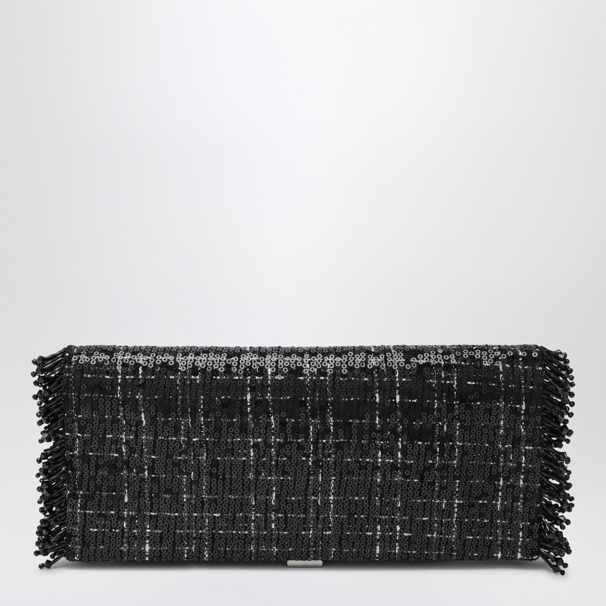 ROGER VIVIER Black Pilgrim clutch bag with micro sequins