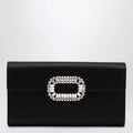 ROGER VIVIER Black satin pochette with Sexy Choc buckle