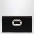 ROGER VIVIER Black satin pochette with Sexy Choc buckle