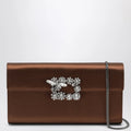 ROGER VIVIER Efflorescence Clutch in satin Cacao