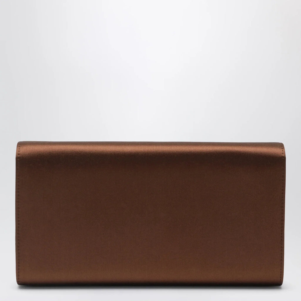 ROGER VIVIER Efflorescence Clutch in satin Cacao