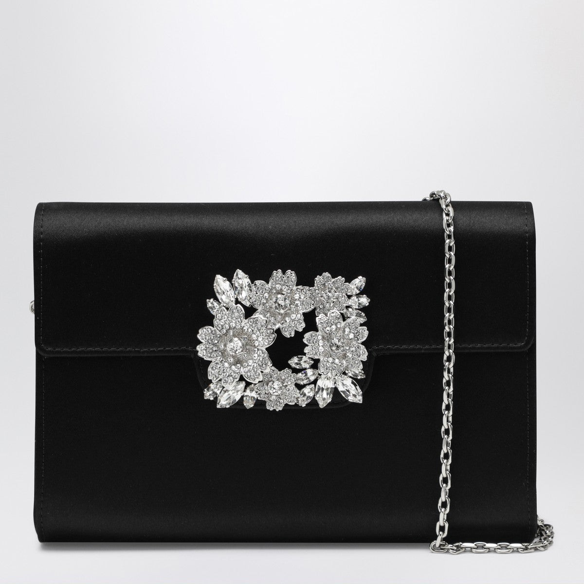 ROGER VIVIER Efflorescence Mini Clutch black in satin