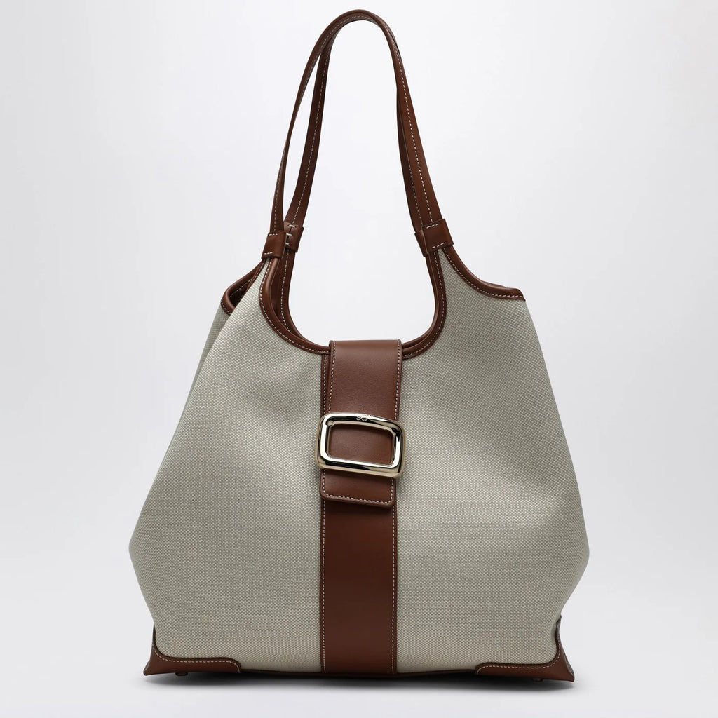 ROGER VIVIER Viv' Choc Medium Shopping Bag natural coloured