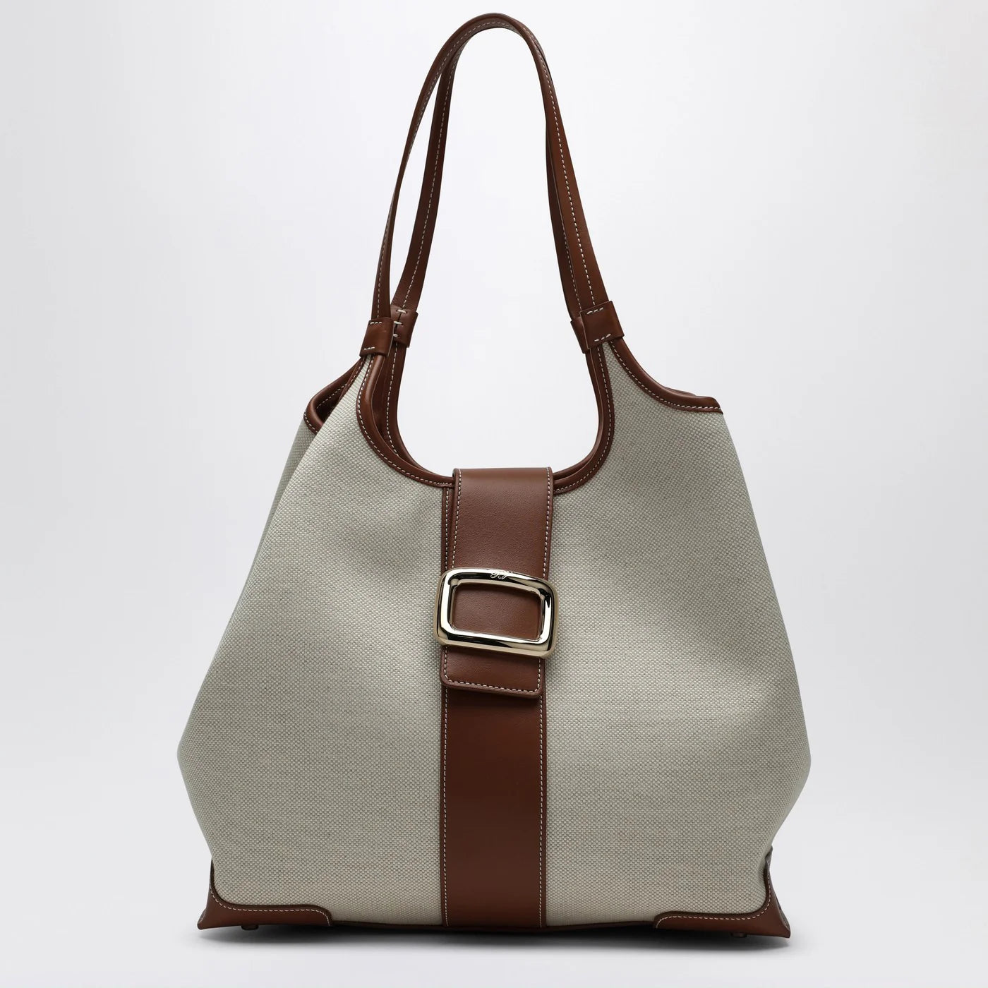 ROGER VIVIER Viv' Choc Medium Shopping Bag natural coloured