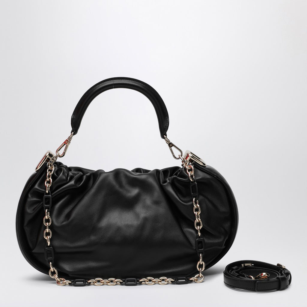 ROGER VIVIER Viv'' Choc Royal black leather hobo bag