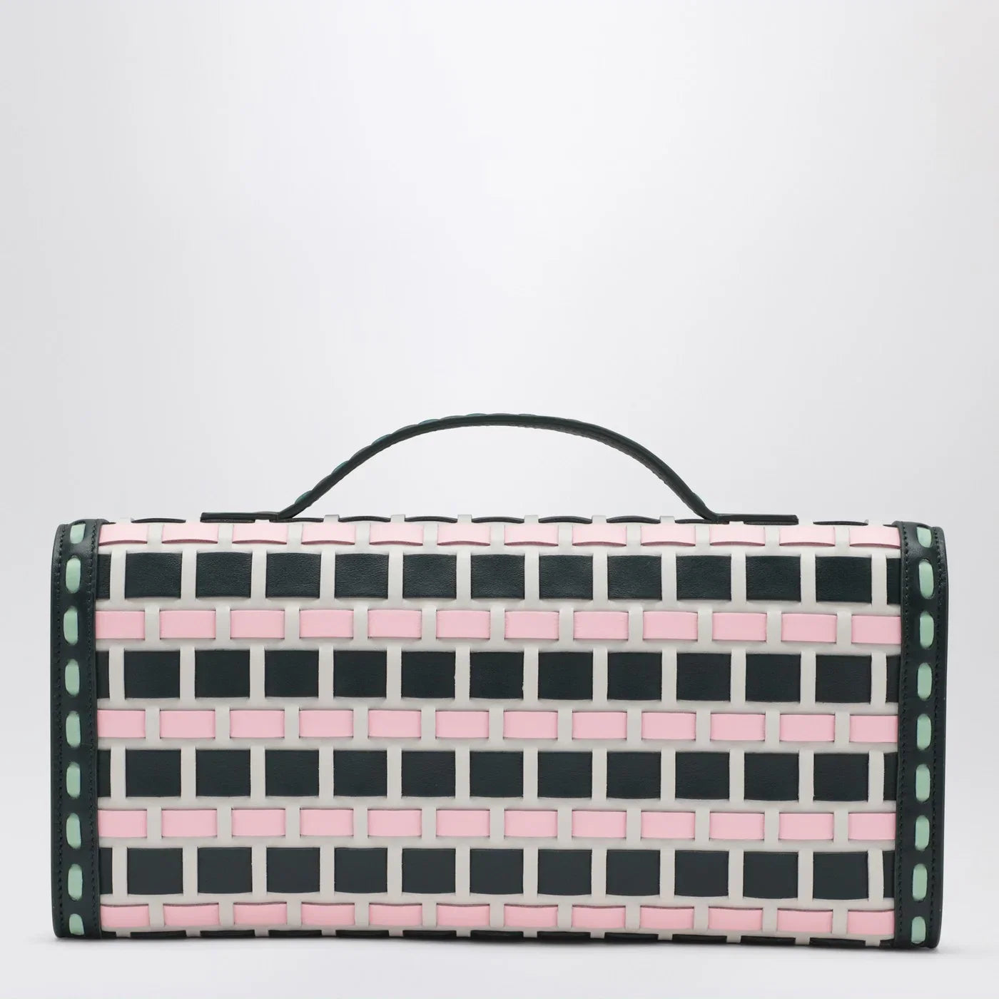 ROGER VIVIER Belle Vivier ice/pink/navy blue clutch bag