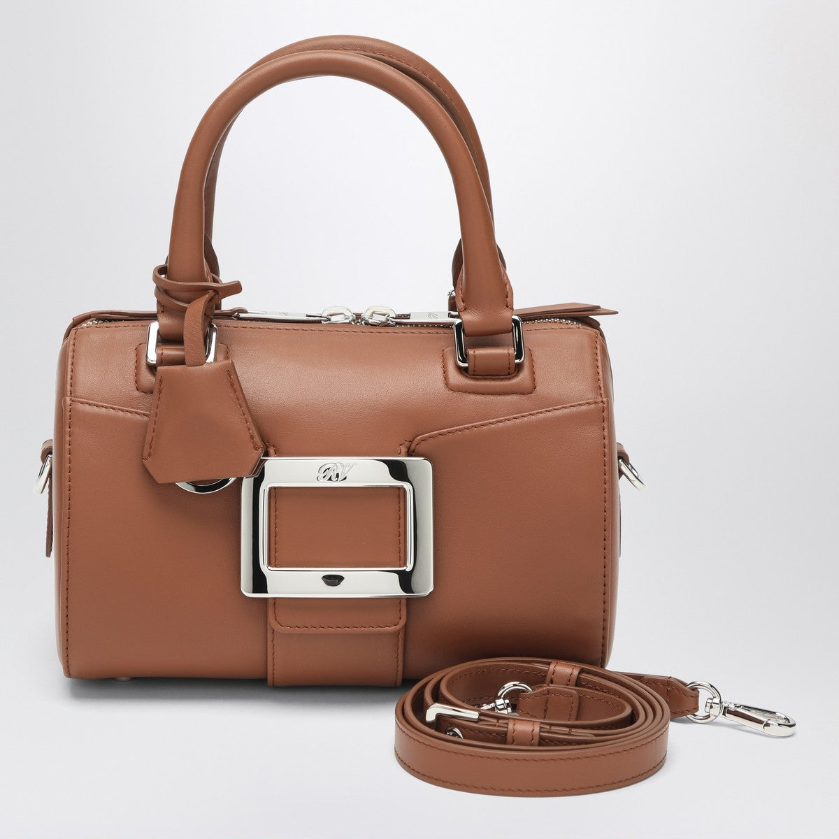 ROGER VIVIER Belle Vivier Bowling Bag in cognac coloured