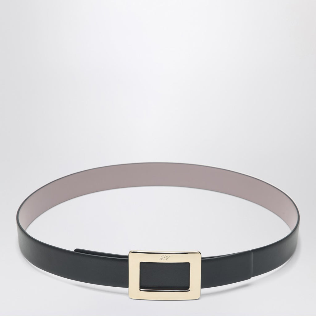 ROGER VIVIER Belle Vivier black/pink leather belt