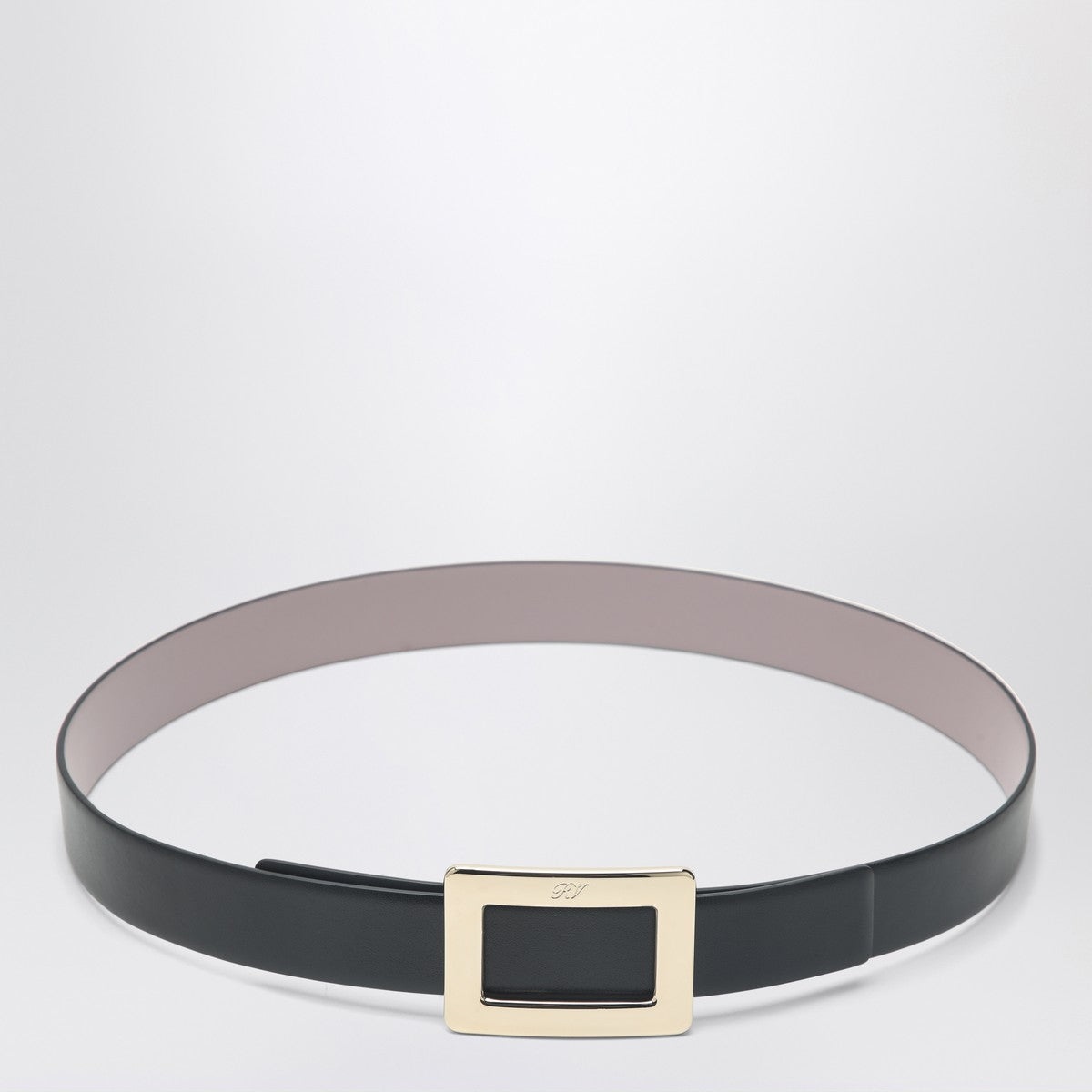 ROGER VIVIER Belle Vivier black/pink leather belt
