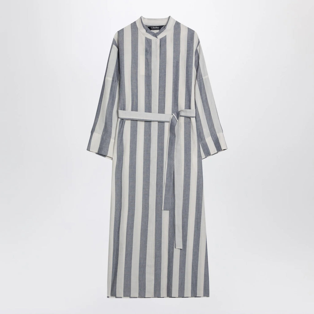 S Max Mara White/blue striped shirt dress