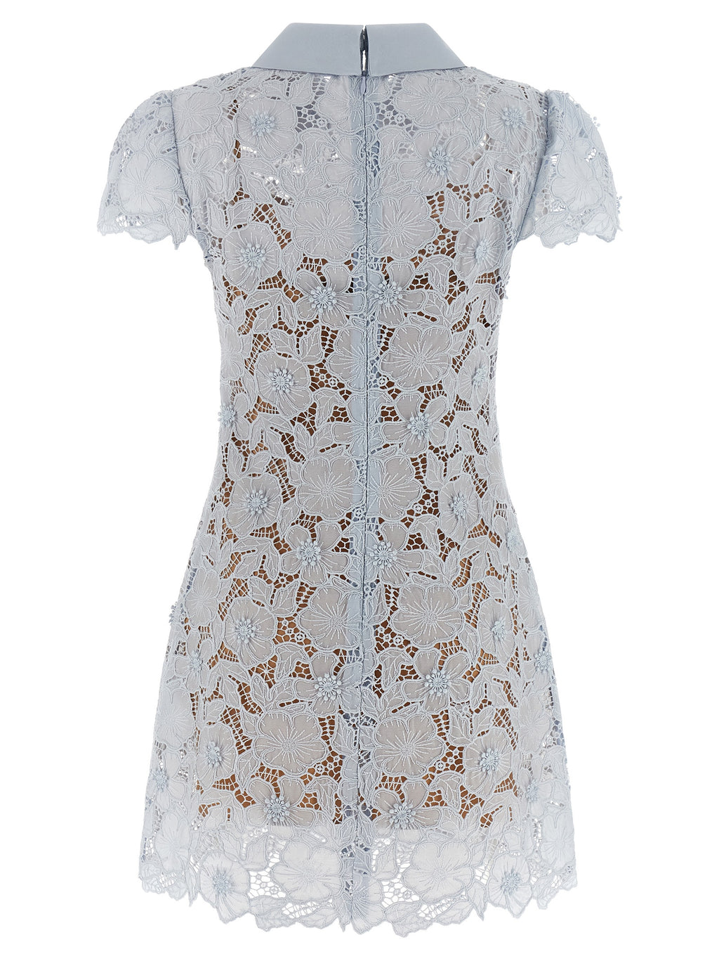 Self-Portrait Blue Guipure Lace Mini Dress
