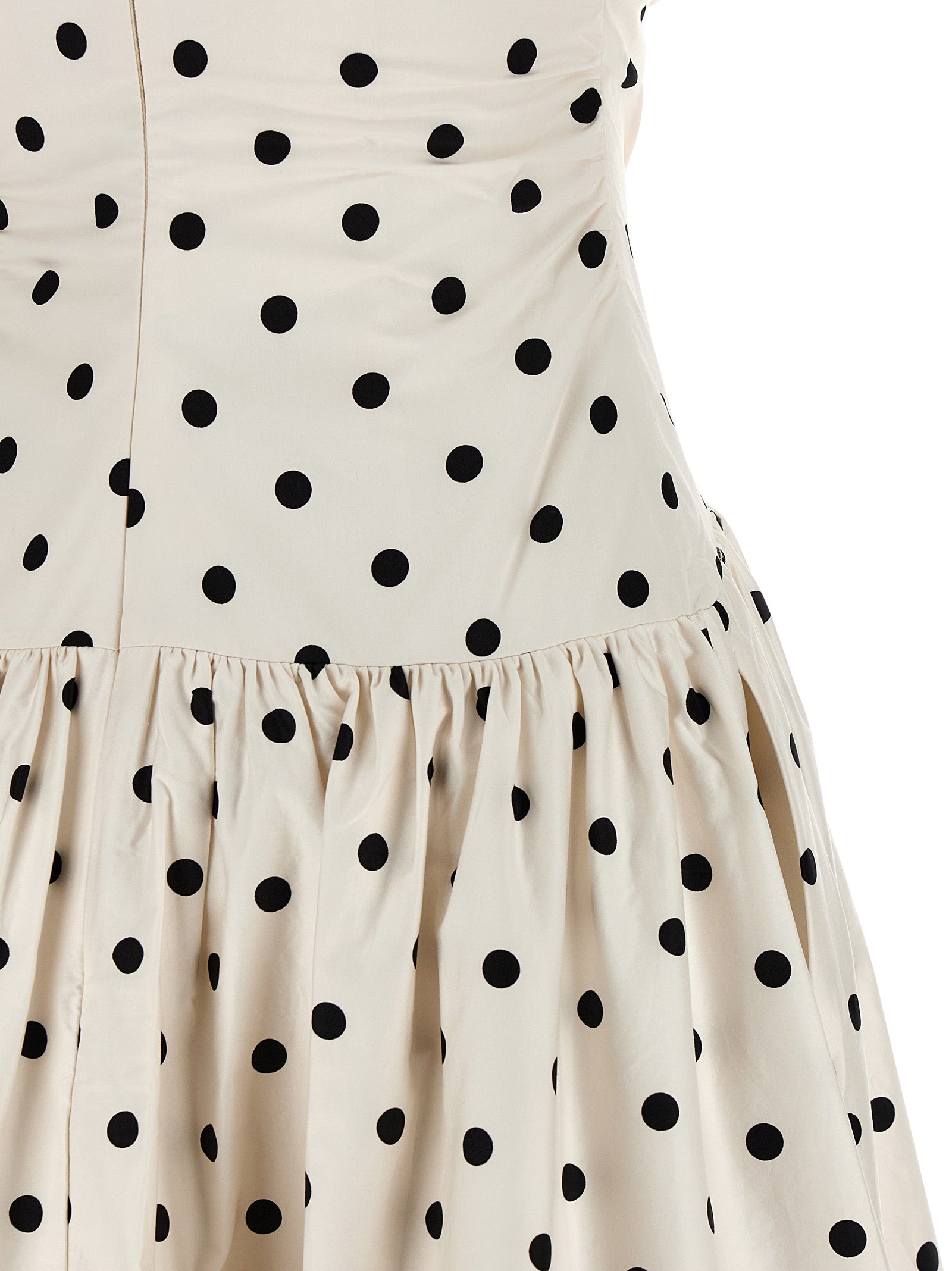 Self-Portrait Self Portrait Cream Polka Dot Cotton Midi Dress