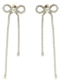 Self-Portrait Crystal Droplet Bow Earrings