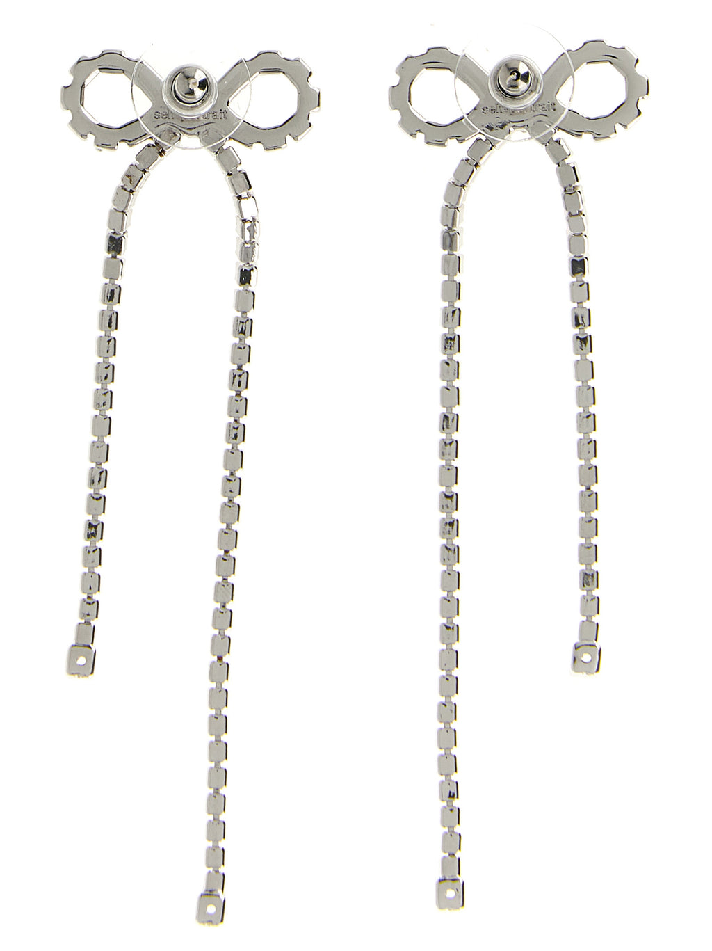 Self-Portrait Crystal Droplet Bow Earrings