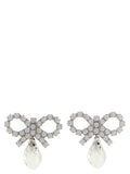 Self-Portrait Bow Crystal Droplet Earrings