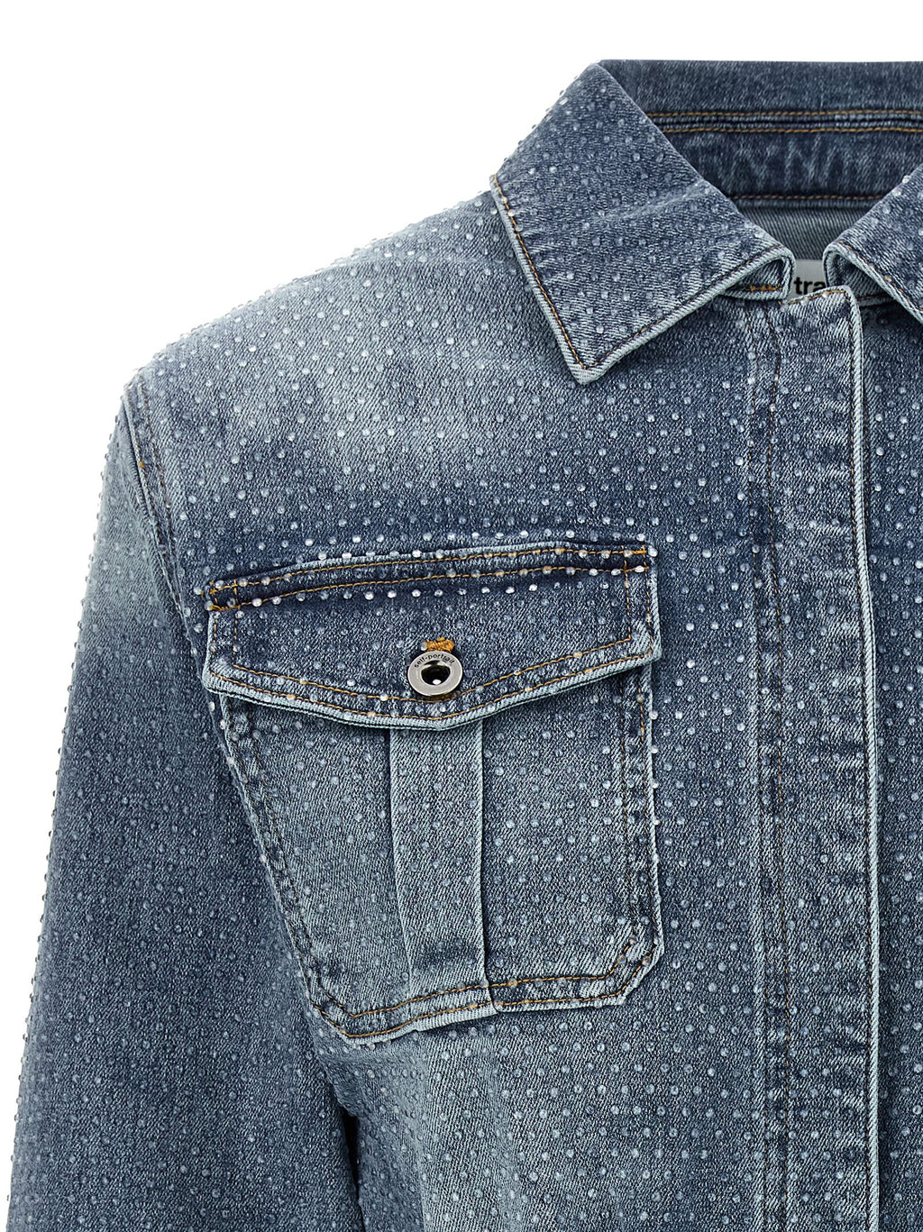 Self-Portrait Self Portrait Rhinestone Denim Jumpsuit