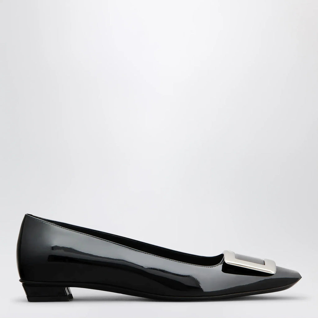 ROGER VIVIER Belle Vivier black patent leather ballet flats