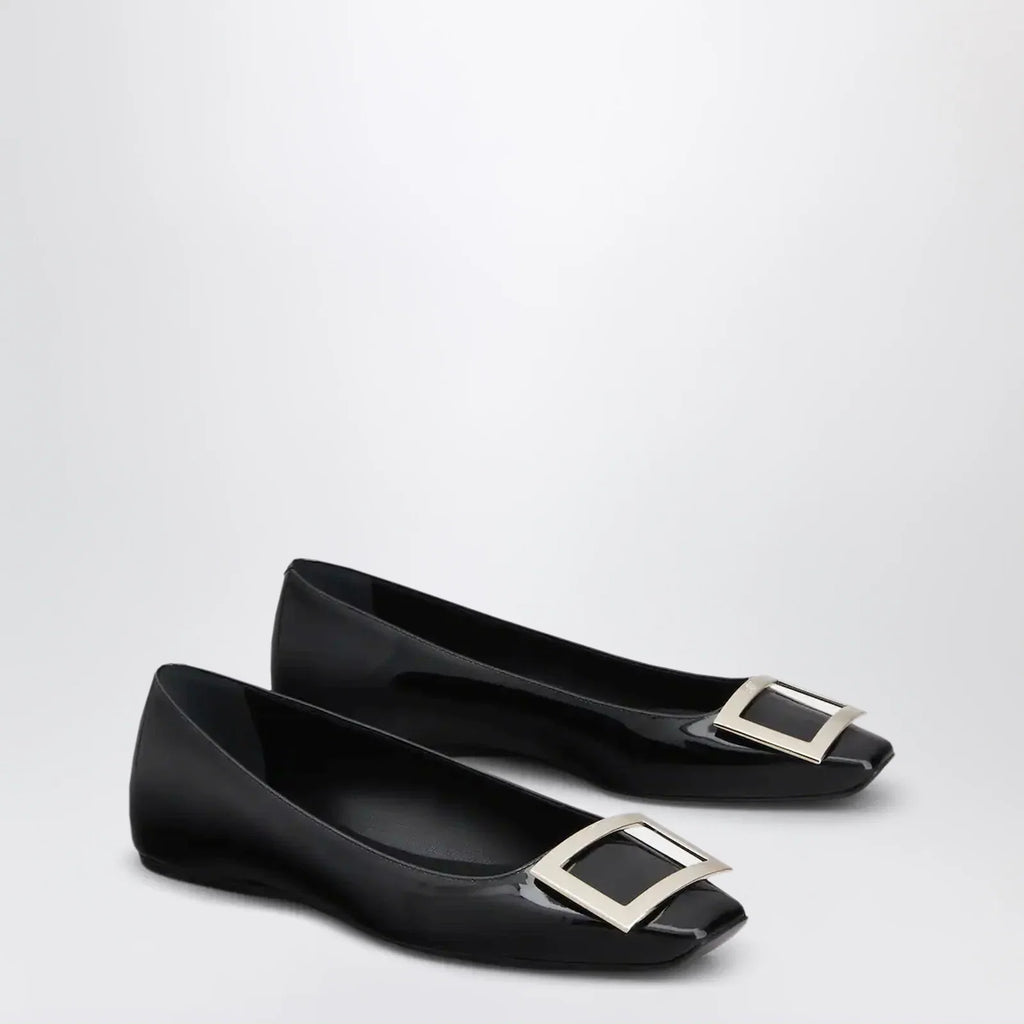 ROGER VIVIER Black patent leather ballet flats