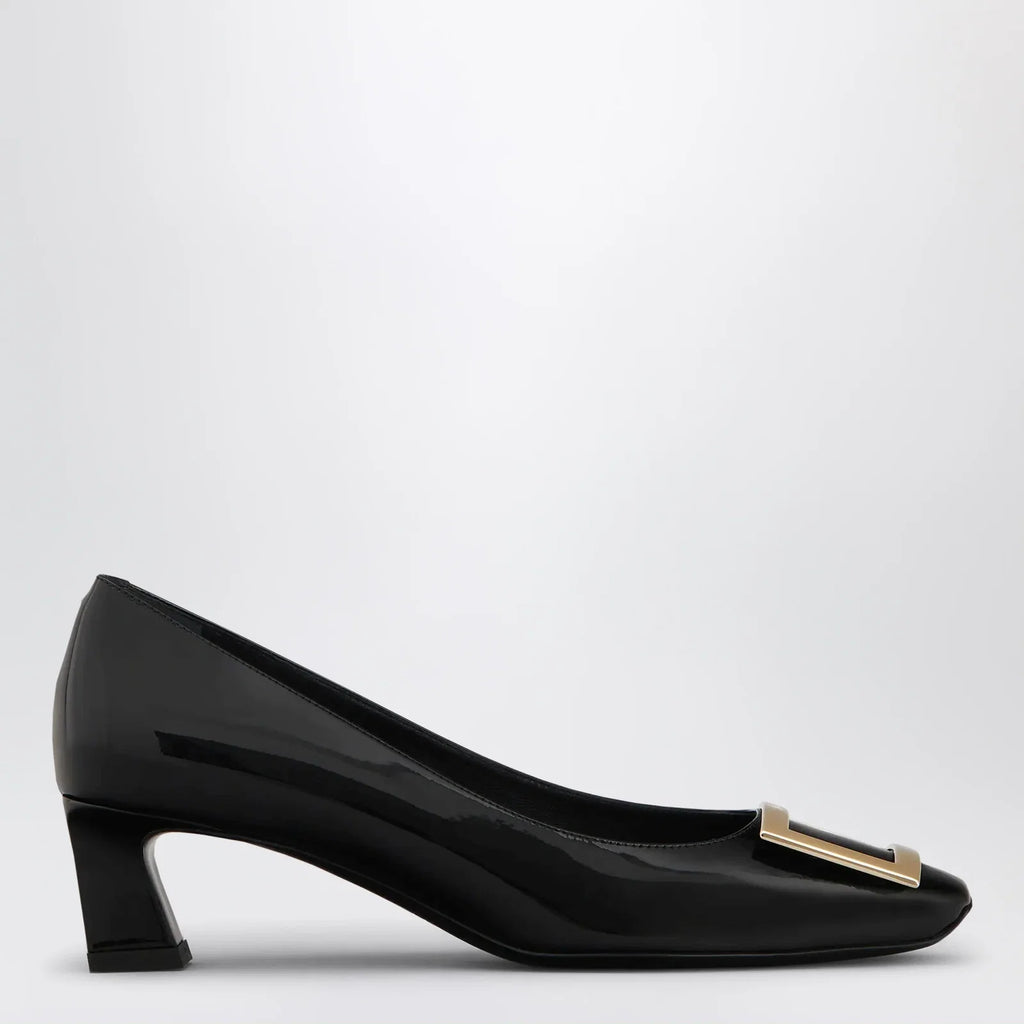 ROGER VIVIER Black patent leather Trompette pumps
