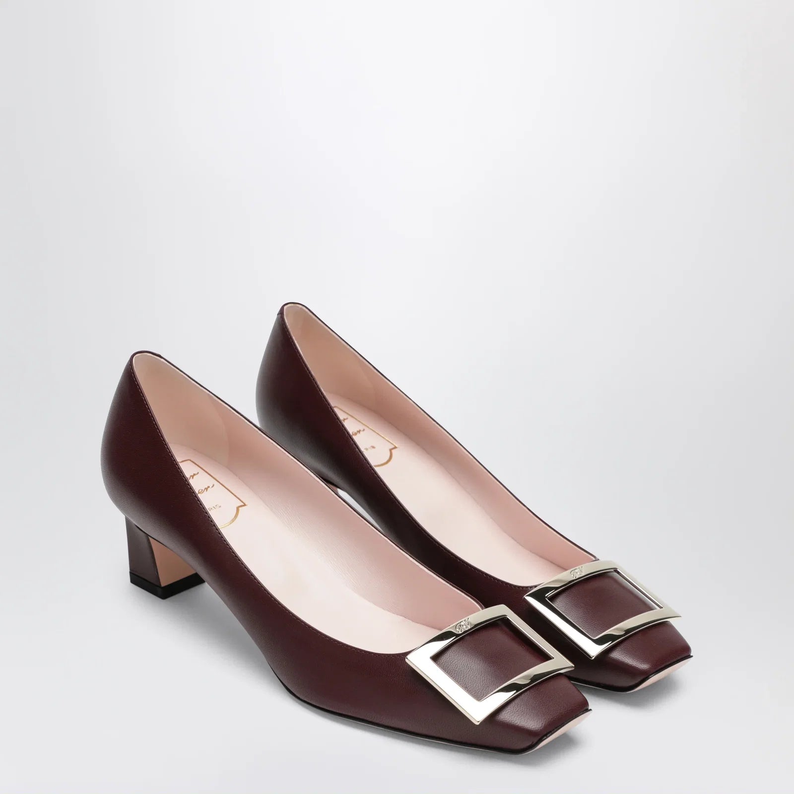 ROGER VIVIER Dark burgundy leather Trompette Décolleté
