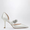 ROGER VIVIER Mary Jane Dorsay Efflorescence in Light Blue Satin