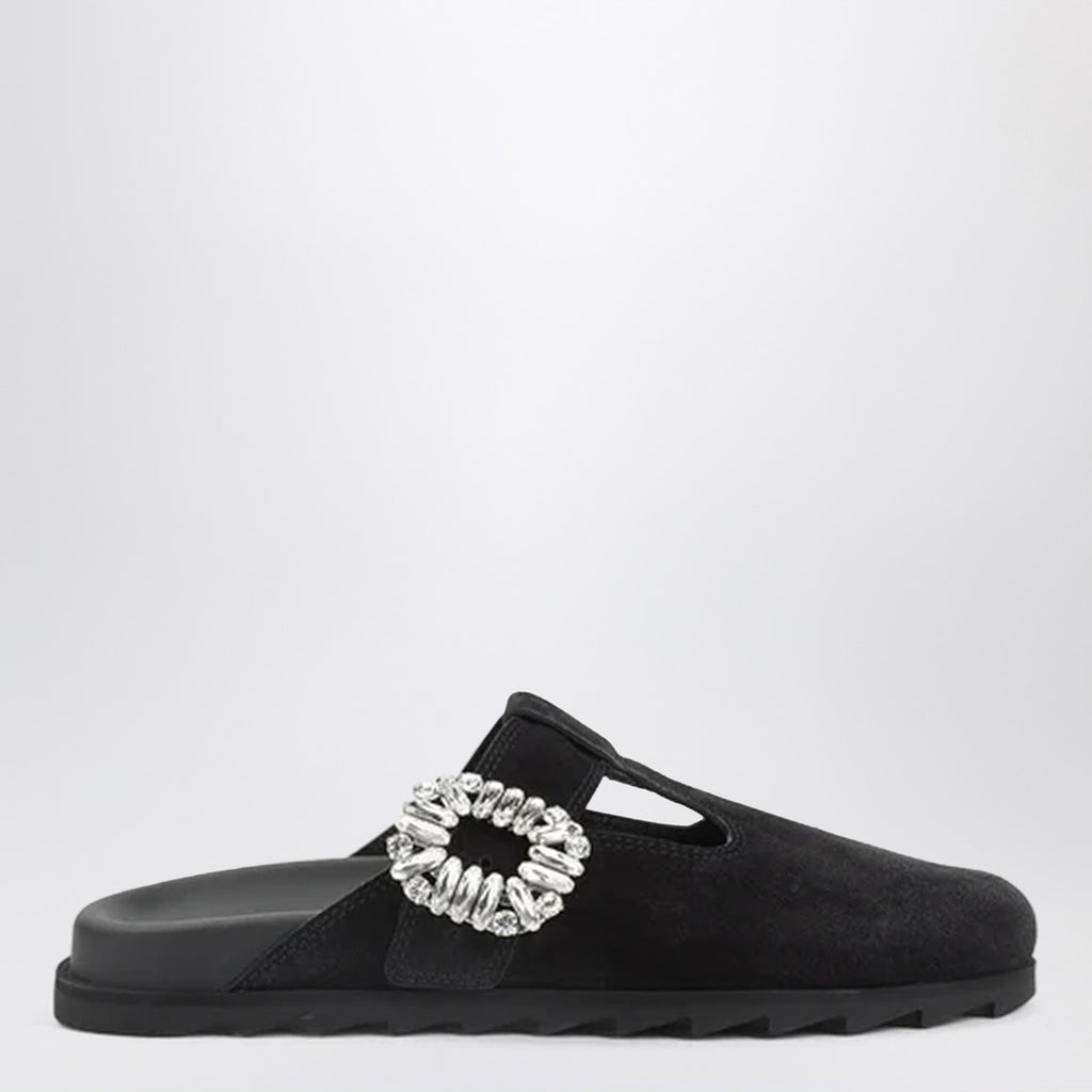 ROGER VIVIER Black suede Mule Slidy Viv